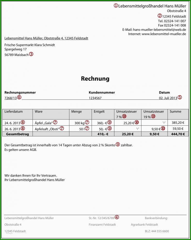 Ursprungserklärung Auf Der Rechnung Muster