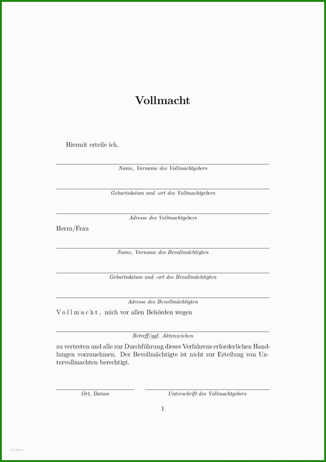 Vollmacht Muster Paketannahme Kostenlose Vorlagen Zum Download