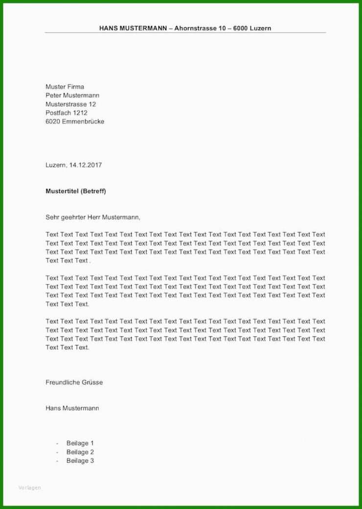 Vorlage Brief Privat Word - Kostenlose Vorlagen Zum Download!