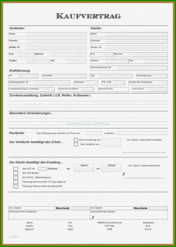 Vorlage Kaufvertrag Word Kostenlose Vorlagen Zum Download