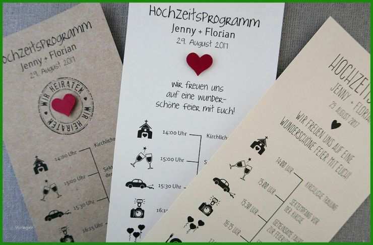 Vorlage Programm Hochzeit