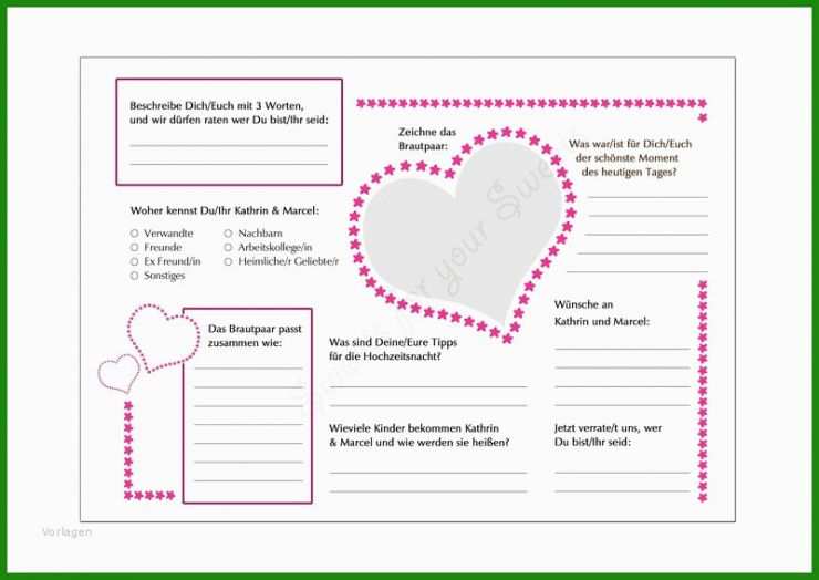 Vorlagen Gästebuch Hochzeit