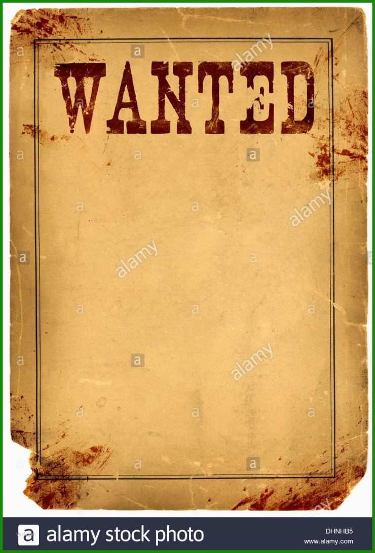 Wanted Steckbrief Vorlage