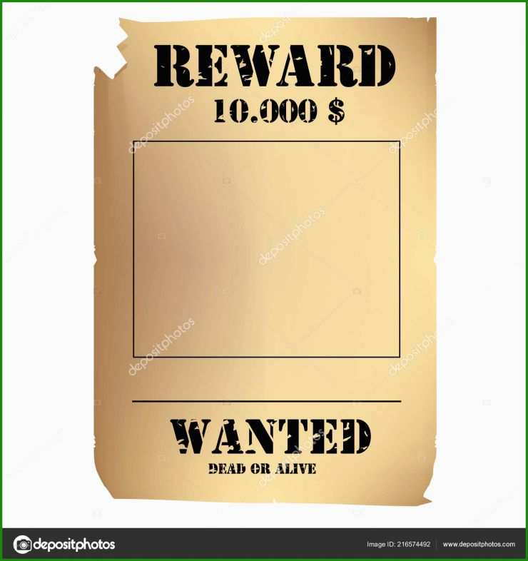 Wanted Vorlage Steckbrief