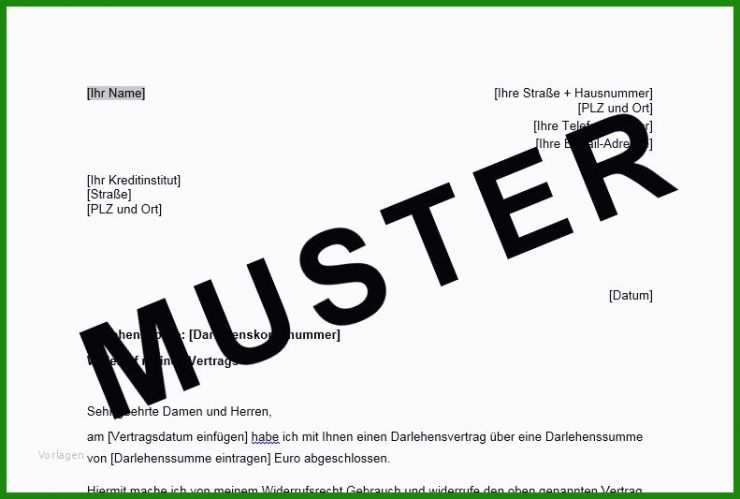 Widerruf Muster Brief