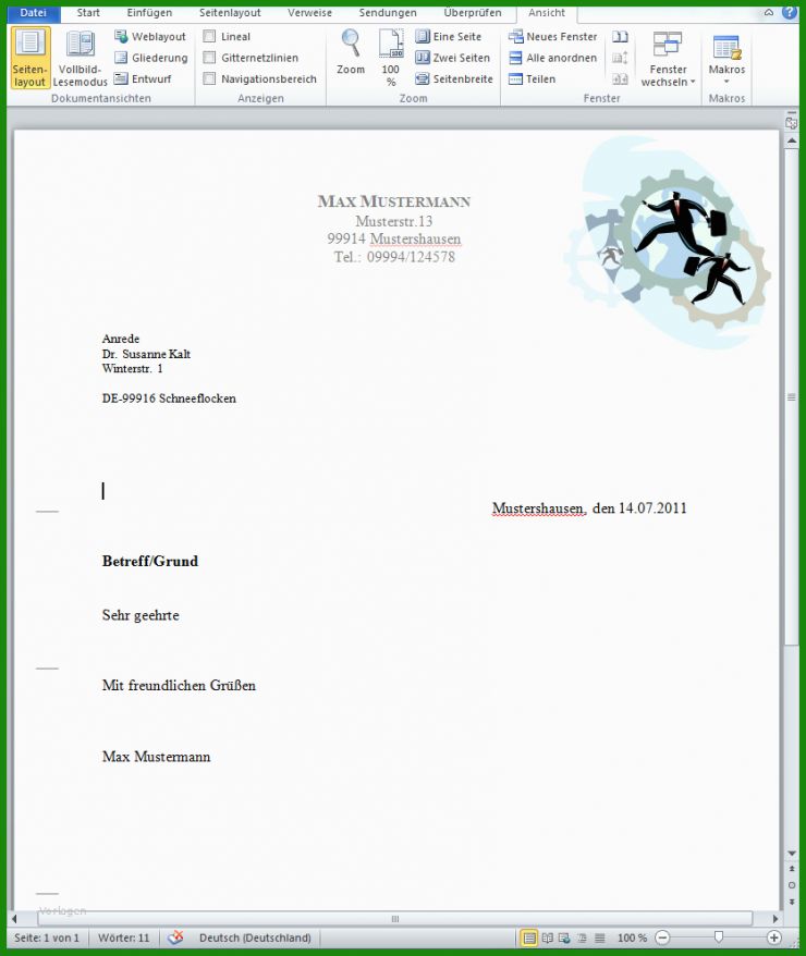 Word Vorlage Brief Erstellen