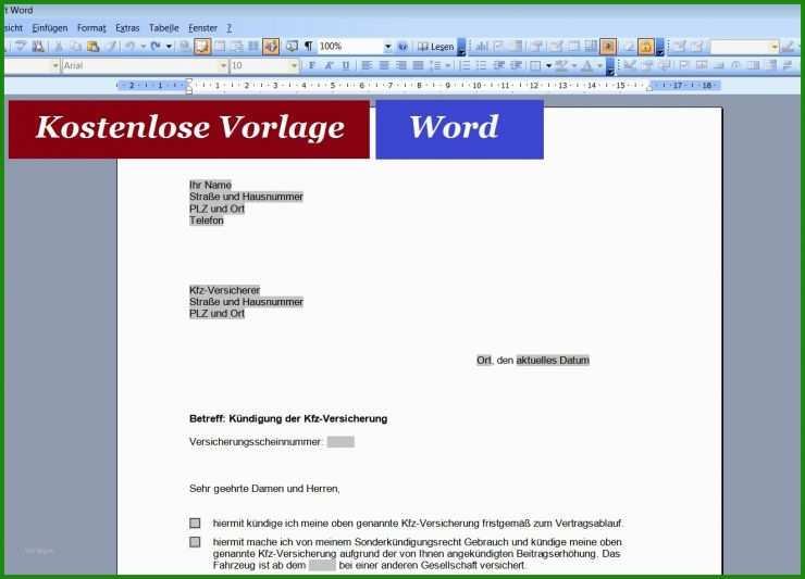 Word Vorlage Brief Kostenlos