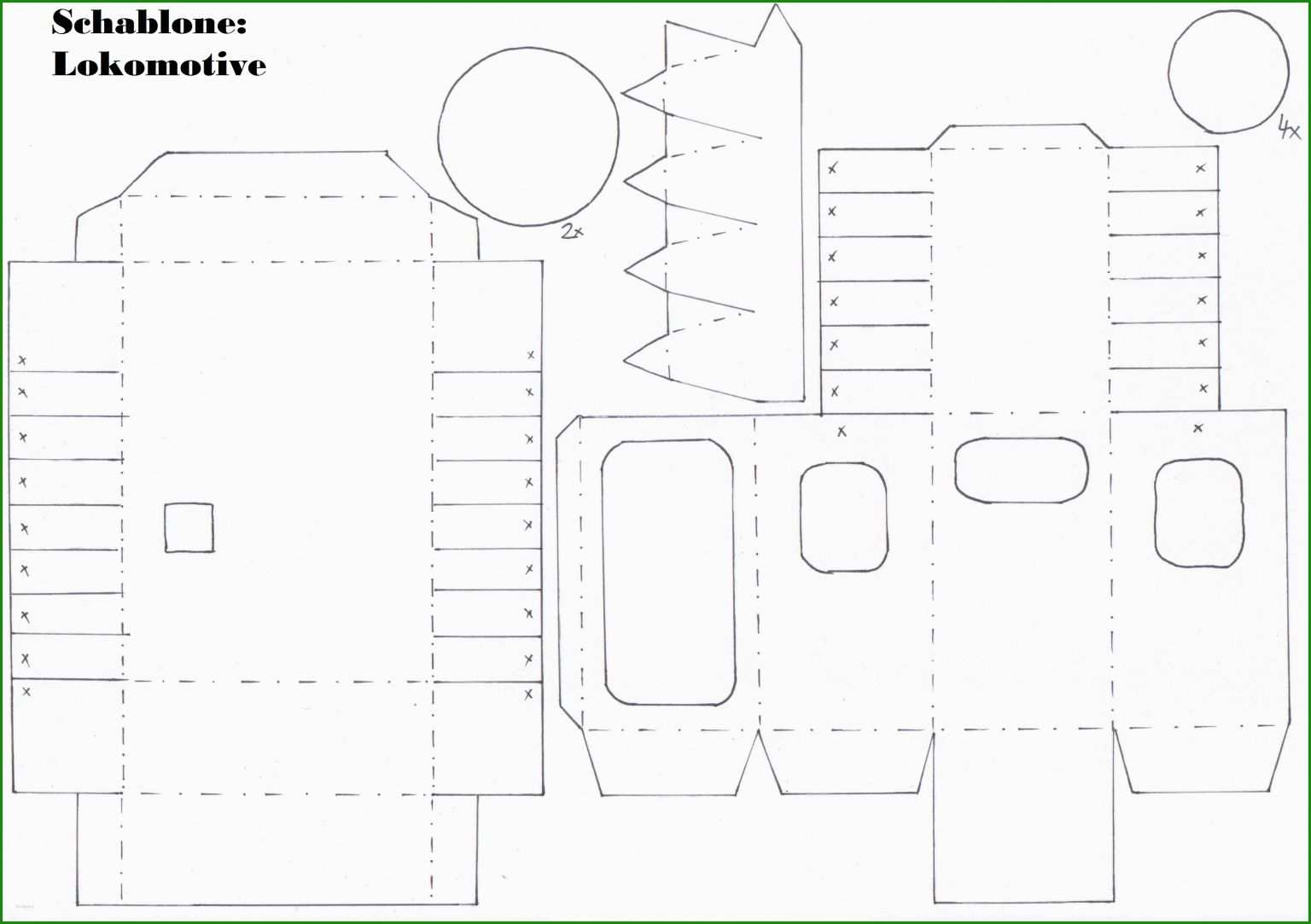 Zug Basteln Papier Vorlage - Kostenlose Vorlagen Zum Download!