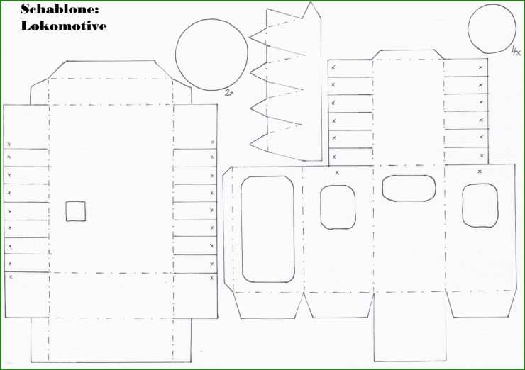 Zug Basteln Papier Vorlage